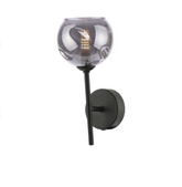 Cohen Wall Light Black With Smoked Glass Dar Lighting